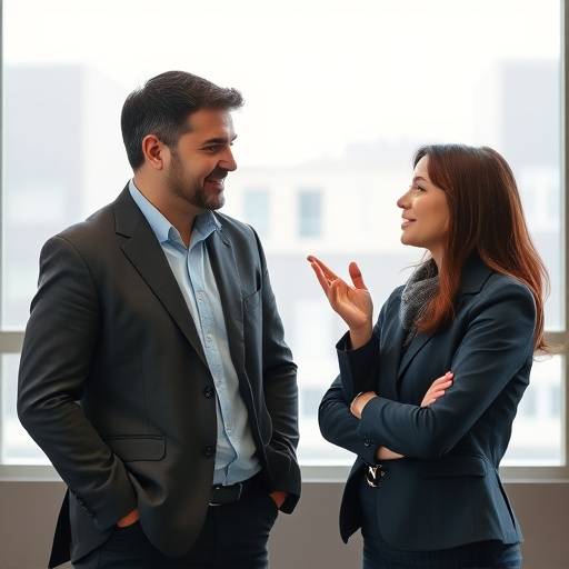 Due persone che comunicano in modo efficace, mostrando ascolto attivo e empatia