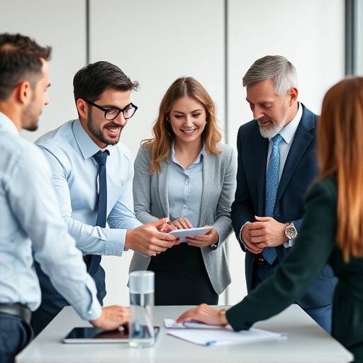 Un team di consulenti che collaborano a una strategia aziendale